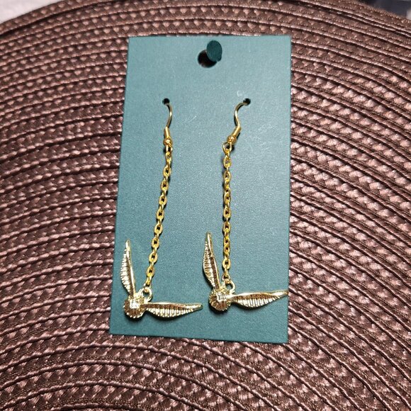 HARRY POTTER Golden Snitch Dangle Earrings - Picture 2 of 5